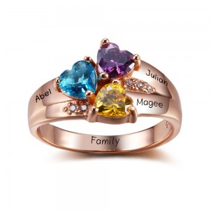 Birthstone Ring, Sterling Silver Personalized Engravable Ring JEWJORI102345